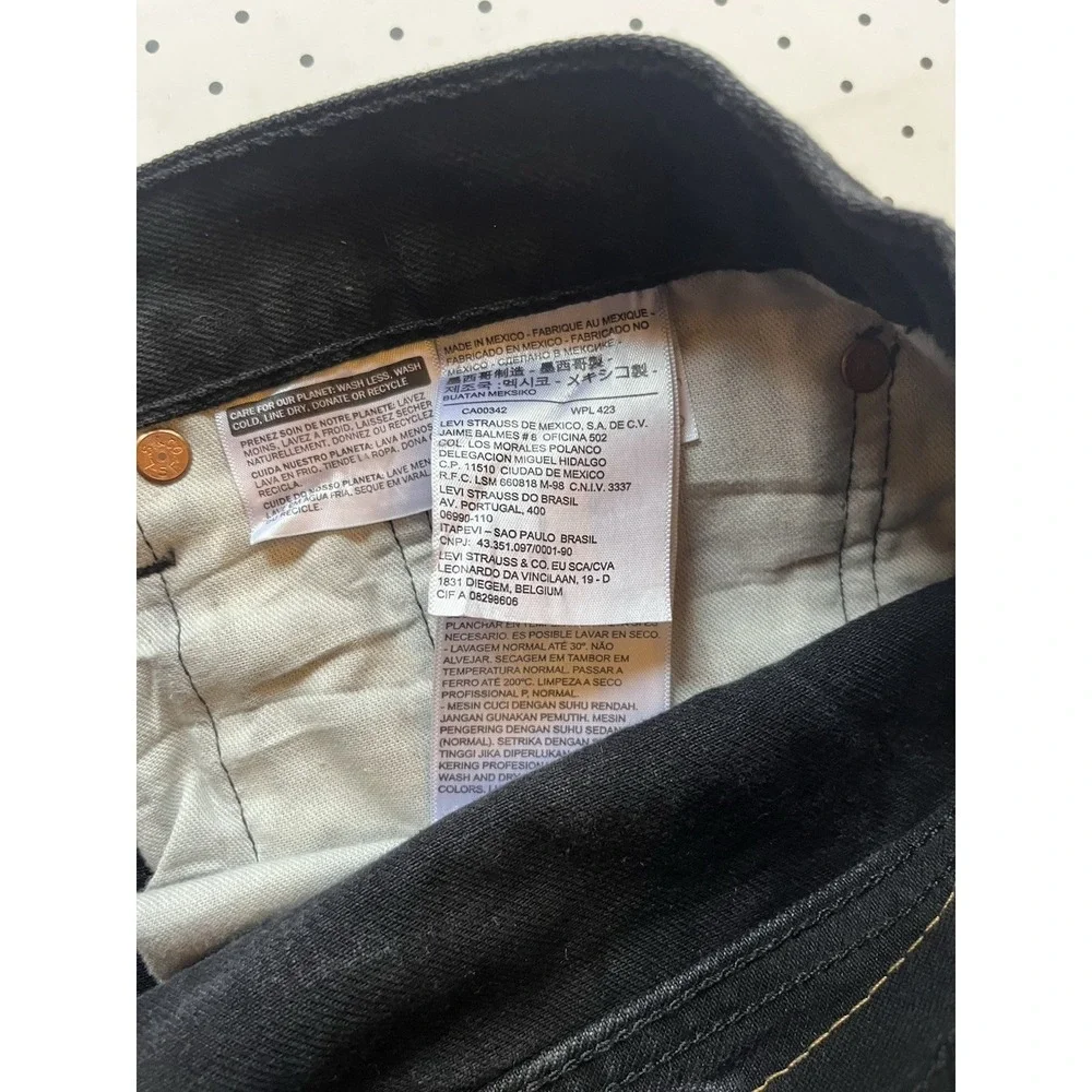 Levi's 501 Black Straight Leg Jeans Men's 44x34 Button Fly Denim